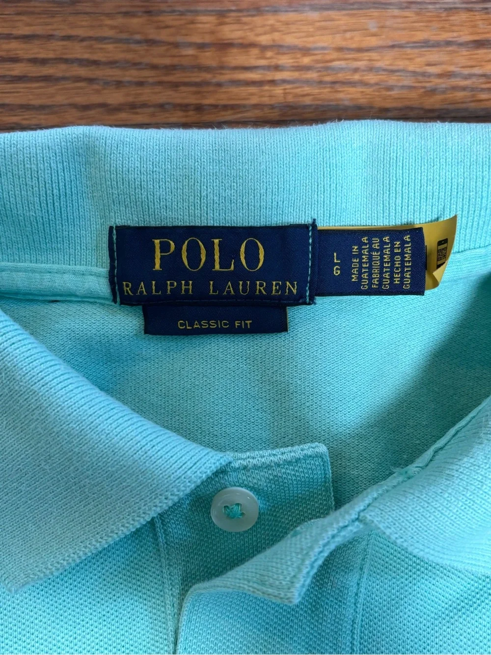 Ralph Lauren Men’s Seafoam Green Polo Shirt - Size L